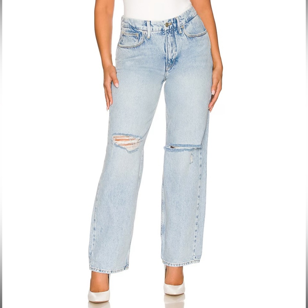 Good American 90’s Ripped High Waist Relaxed Jeans